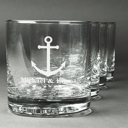 All Anchors Whiskey Glasses (Set of 4) (Personalized)
