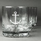 All Anchors Whiskey Glasses Set of 4 - Engraved Front