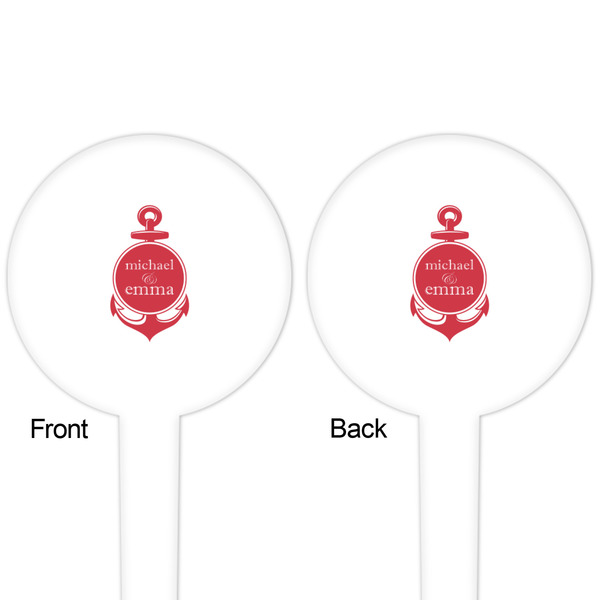 All Anchors White Plastic 4" Food Pick - Round - Double Sided - Front & Back