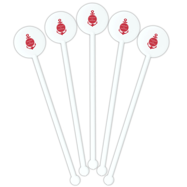 All Anchors White Plastic 5.5" Stir Stick - Fan View