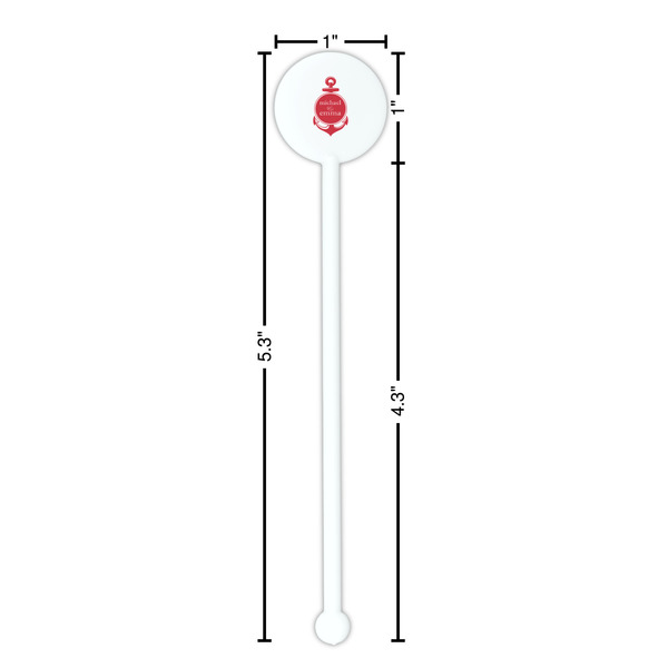 All Anchors White Plastic 5.5" Stir Stick - Round - Dimensions