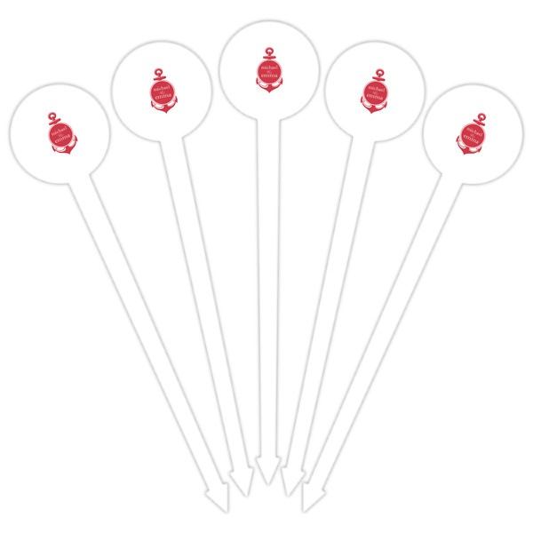 All Anchors White Plastic 6" Food Pick - Round - Fan View