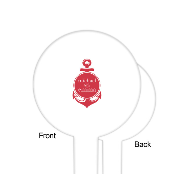 All Anchors White Plastic 6" Food Pick - Round - Single Sided - Front & Back