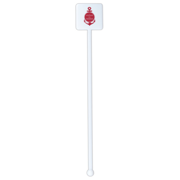 All Anchors White Plastic Stir Stick - Double Sided - Square - Single Stick
