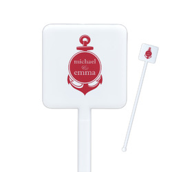 All Anchors Square Plastic Stir Sticks - Double Sided (Personalized)
