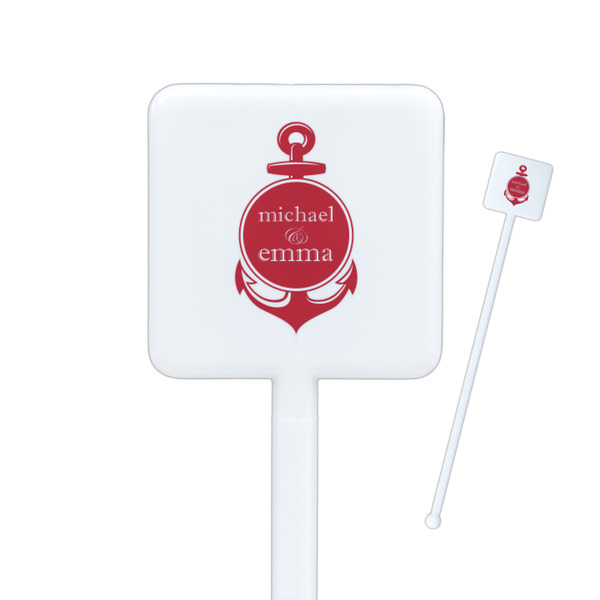 Custom All Anchors Square Plastic Stir Sticks (Personalized)