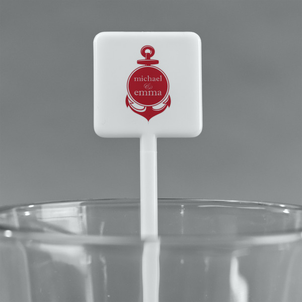 All Anchors White Plastic Stir Stick - Square - Main