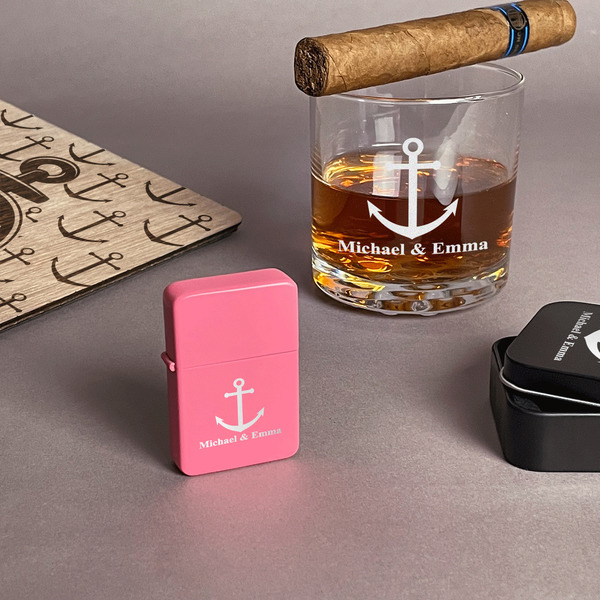All Anchors Windproof Lighters - Pink - In Context