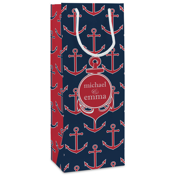 Custom All Anchors Wine Gift Bags (Personalized)