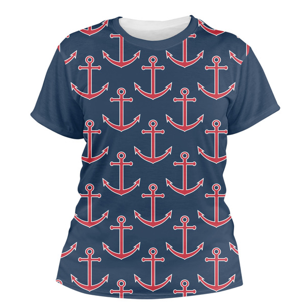 Custom All Anchors Women's Crew T-Shirt - Large