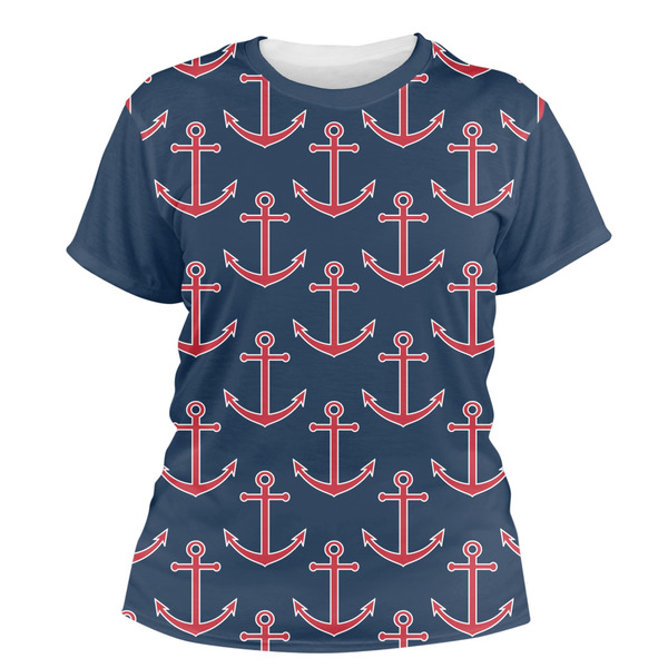 Custom All Anchors Women's Crew T-Shirt - 2X Large
