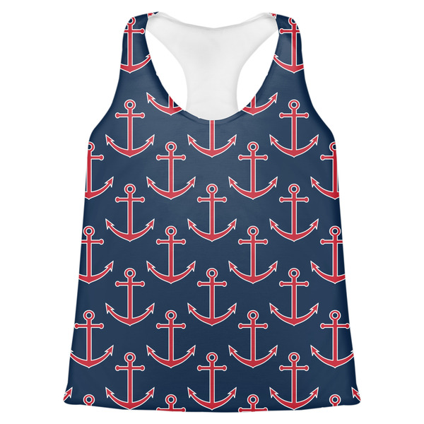 Custom All Anchors Womens Racerback Tank Top - 2X Large