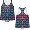 All Anchors Womens Racerback Tank Tops - Medium - Front and Back
