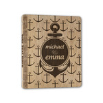 All Anchors Wood 3-Ring Binder - 1" Half-Letter Size (Personalized)
