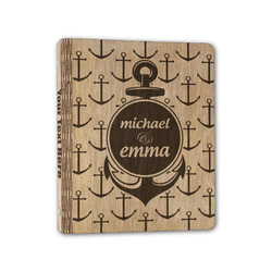 All Anchors Wood 3-Ring Binder - 1" Half-Letter Size (Personalized)