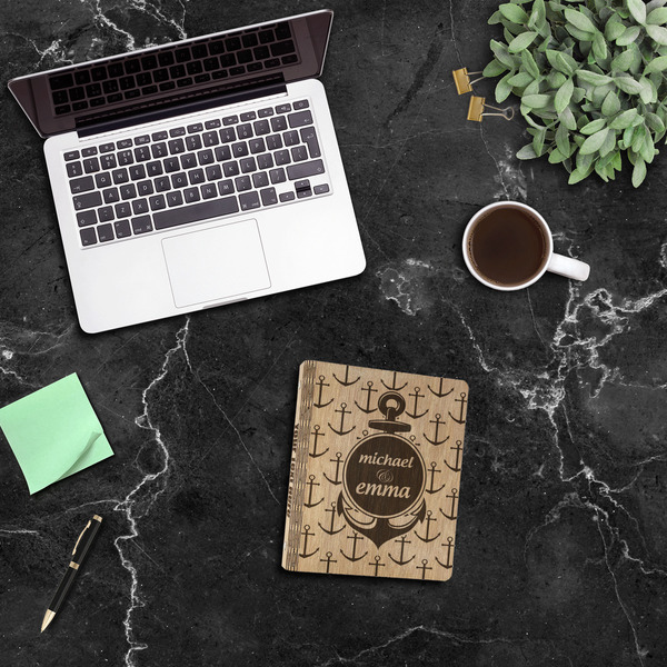 All Anchors Wood 3-Ring Binders - 1" Half-Letter - In Context