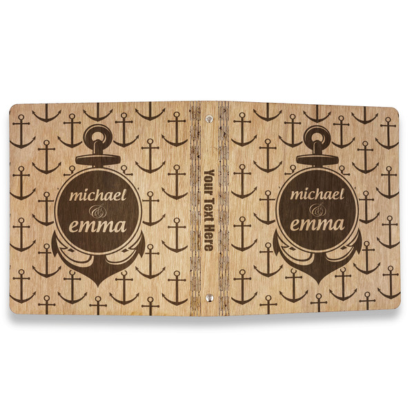 All Anchors Wood 3-Ring Binders - 1" Letter - Approval