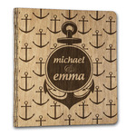 All Anchors Wood 3-Ring Binder - 1" Letter Size (Personalized)