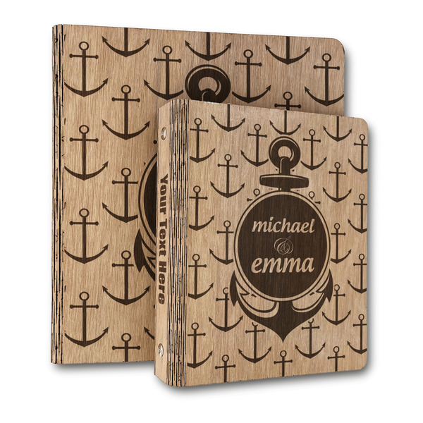 Custom All Anchors Wood 3-Ring Binder (Personalized)