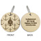 All Anchors Wood Luggage Tags - Round - Approval