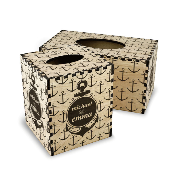 All Anchors Wood Tissue Box Covers - Parent/Main