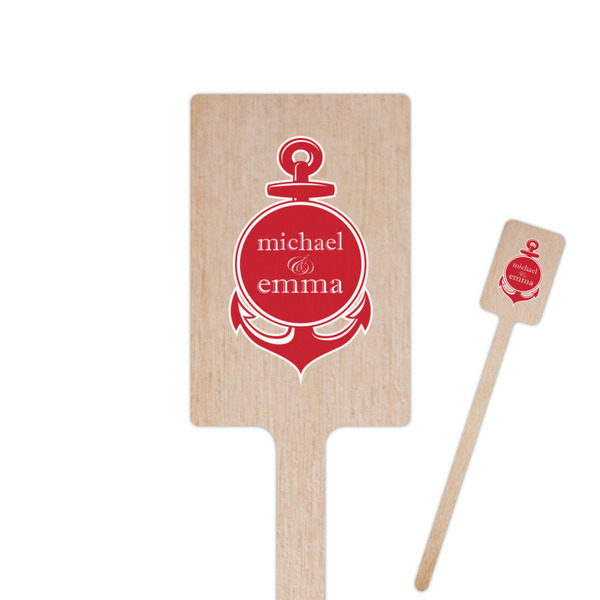 Custom All Anchors 6.25" Rectangle Wooden Stir Sticks - Double Sided (Personalized)