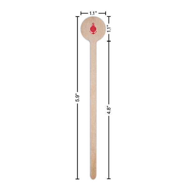 All Anchors Wooden 6" Stir Stick - Round - Dimensions
