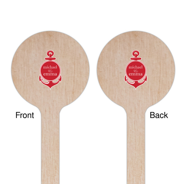 All Anchors Wooden 7.5" Stir Stick - Round - Double Sided - Front & Back