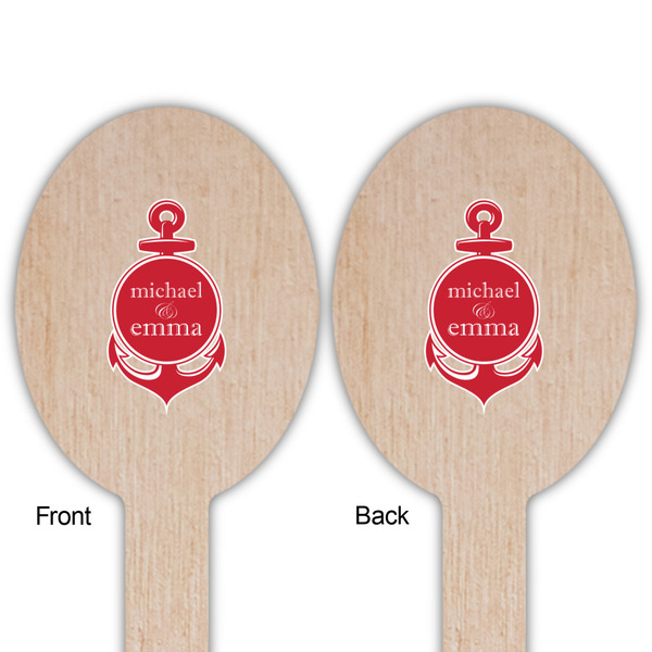 All Anchors Wooden Food Pick - Oval - Double Sided - Front & Back