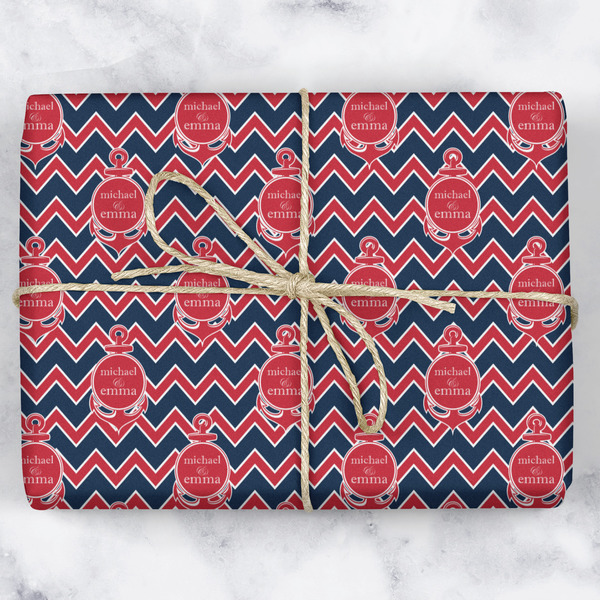 All Anchors Wrapping Paper Roll - Matte - Wrapped Box