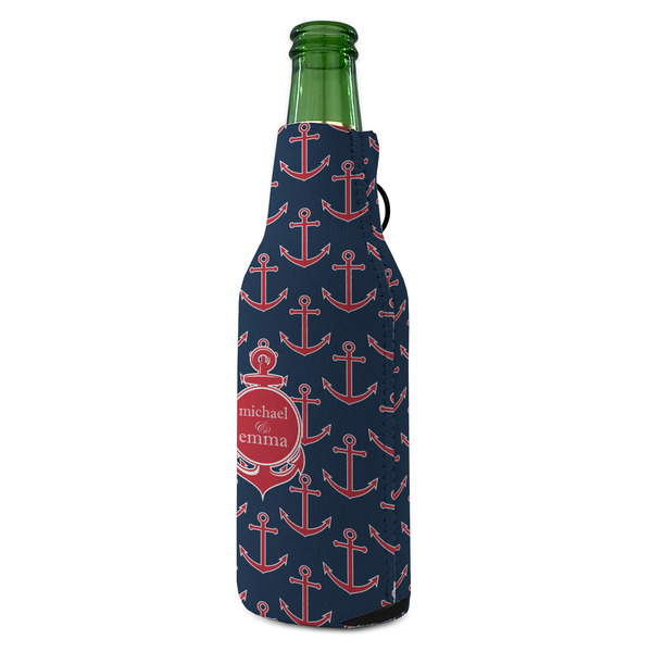 All Anchors Zipper Bottle Cooler - ANGLE (bottle)