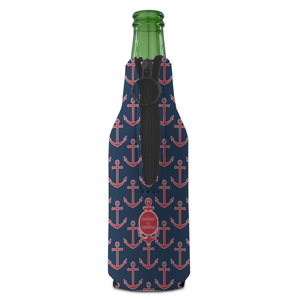 All Anchors Zipper Bottle Cooler - BACK (bottle)