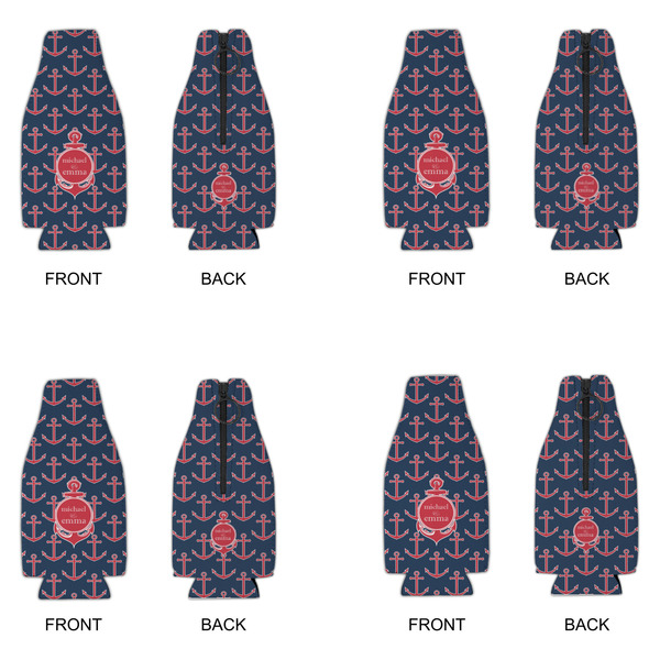 All Anchors Zipper Bottle Cooler - Set of 4 - APPROVAL