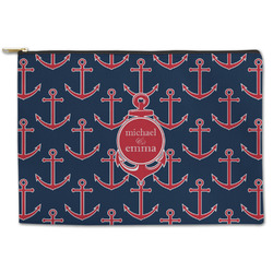All Anchors Zipper Pouch - Large - 12.5"x8.5" (Personalized)