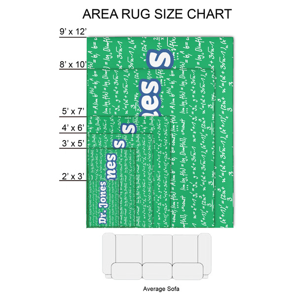 Equations 2'x3' Indoor Area Rugs - Size Chart