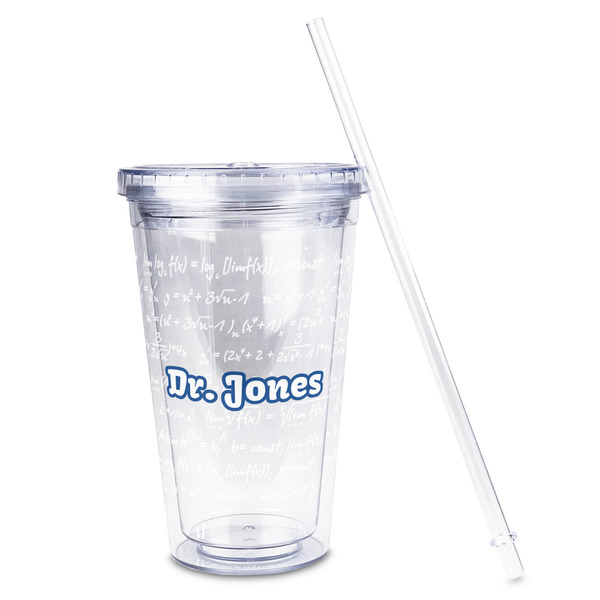 Equations Acrylic Tumbler - Full Print - Front straw out