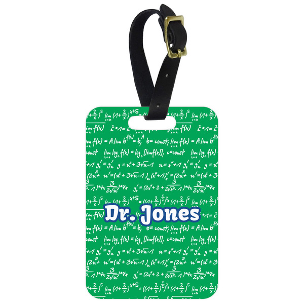Custom Equations Metal Luggage Tag w/ Name or Text