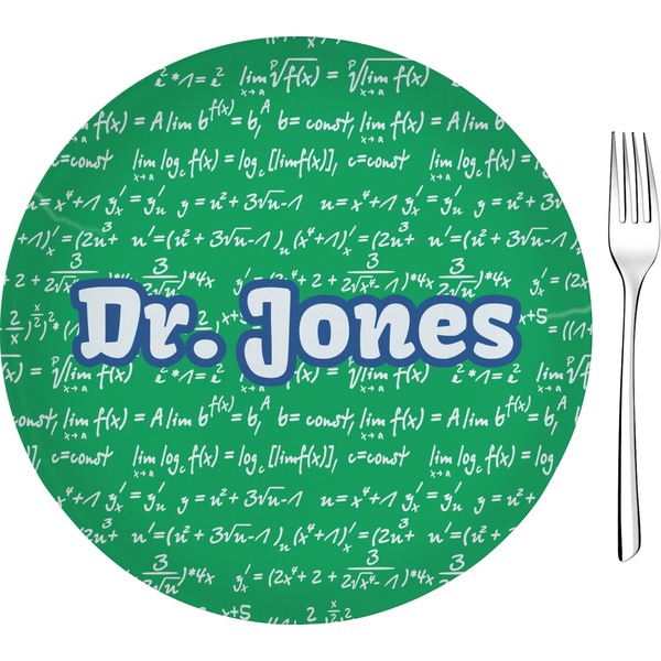 Custom Equations 8" Glass Appetizer / Dessert Plates - Single or Set (Personalized)