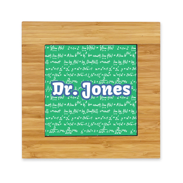 Custom Equations Bamboo Trivet with Ceramic Tile Insert (Personalized)