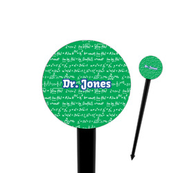 Equations 4" Round Plastic Food Picks - Black - Double Sided (Personalized)