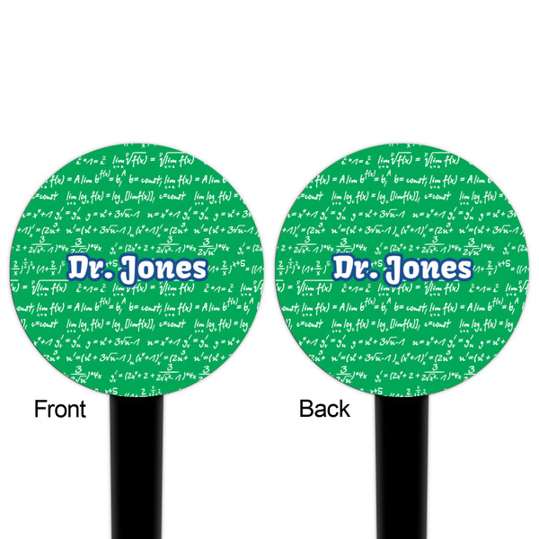 Equations Black Plastic 4" Food Pick - Round - Double Sided - Front & Back