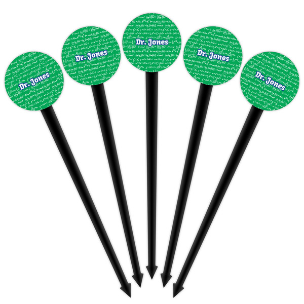 Equations Black Plastic 4" Food Pick - Round - Fan View