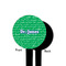 Equations Black Plastic 4" Food Pick - Round - Single Sided - Front & Back