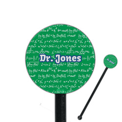 Equations 5.5" Round Plastic Stir Sticks - Black - Double Sided (Personalized)