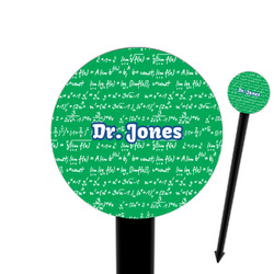 Equations 6" Round Plastic Food Picks - Black - Double Sided (Personalized)