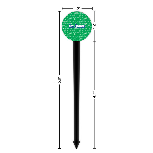 Equations Black Plastic 6" Food Pick - Round - Dimensions