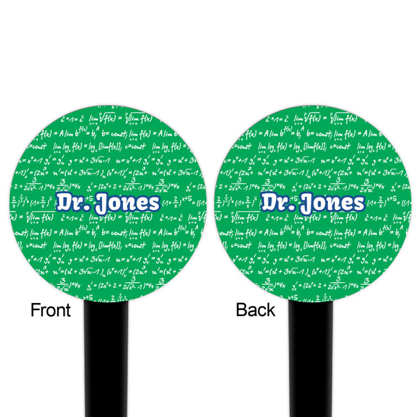 Equations Black Plastic 6" Food Pick - Round - Double Sided - Front & Back