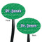 Equations Black Plastic 7" Stir Stick - Double Sided - Oval - Front & Back