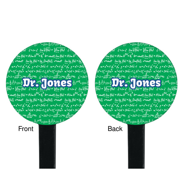 Equations Black Plastic 7" Stir Stick - Double Sided - Round - Front & Back
