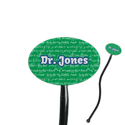 Equations 7" Oval Plastic Stir Sticks - Black - Double Sided (Personalized)